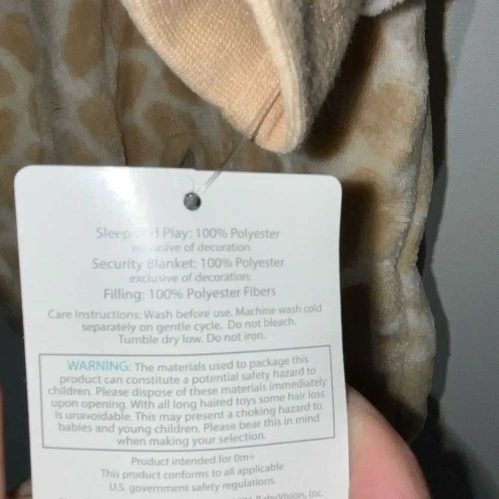 Hudson Baby Flannel Plush Sleep and Play Jumpsuit and Blanket Toy 6-9 Months NWT